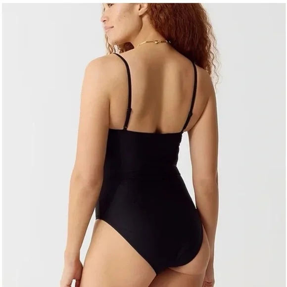 J CREW HERITAGE BALCONETTE ONE PIECE SWIMSUIT BLACK NEW W/TAGS SIZE  XS - Picture 2 of 8